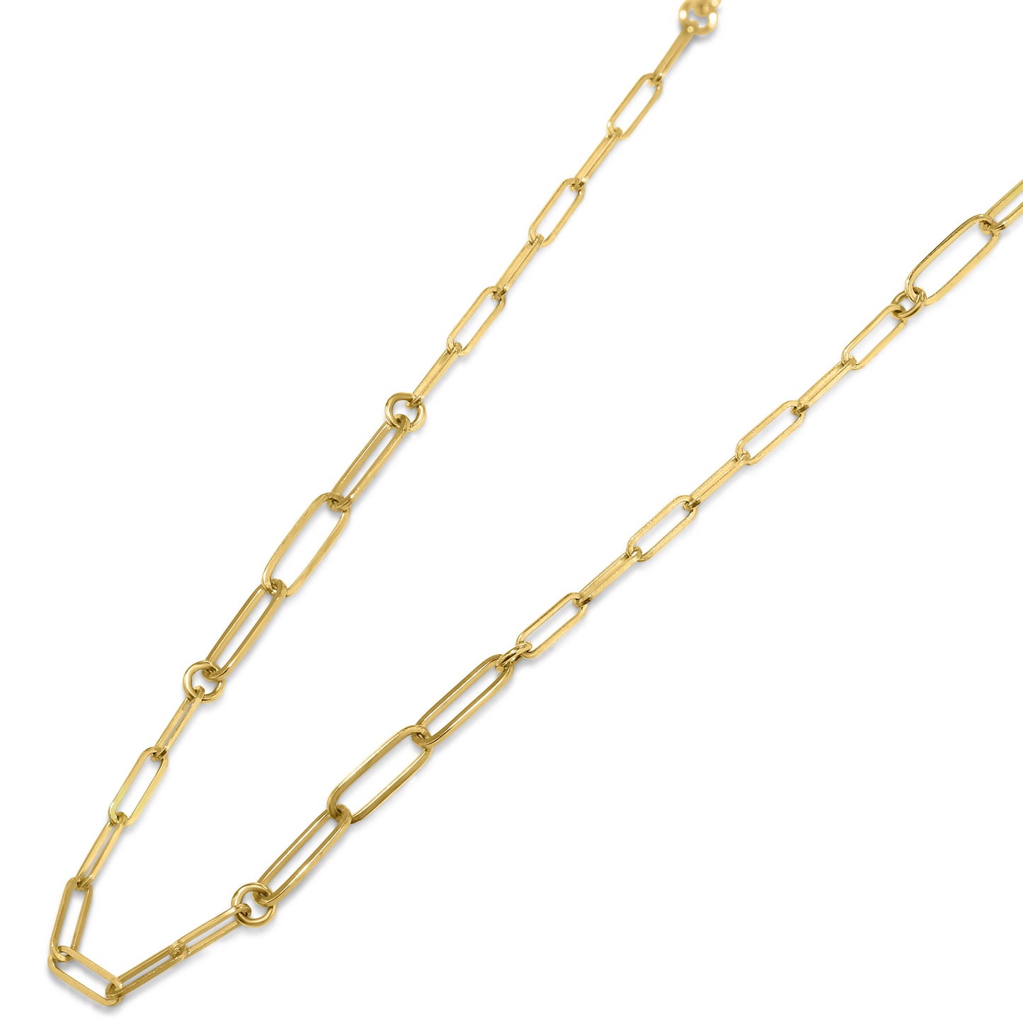 Séchic 14k Paperclip Mixed Gauge Adjustable Chain Necklace 18"