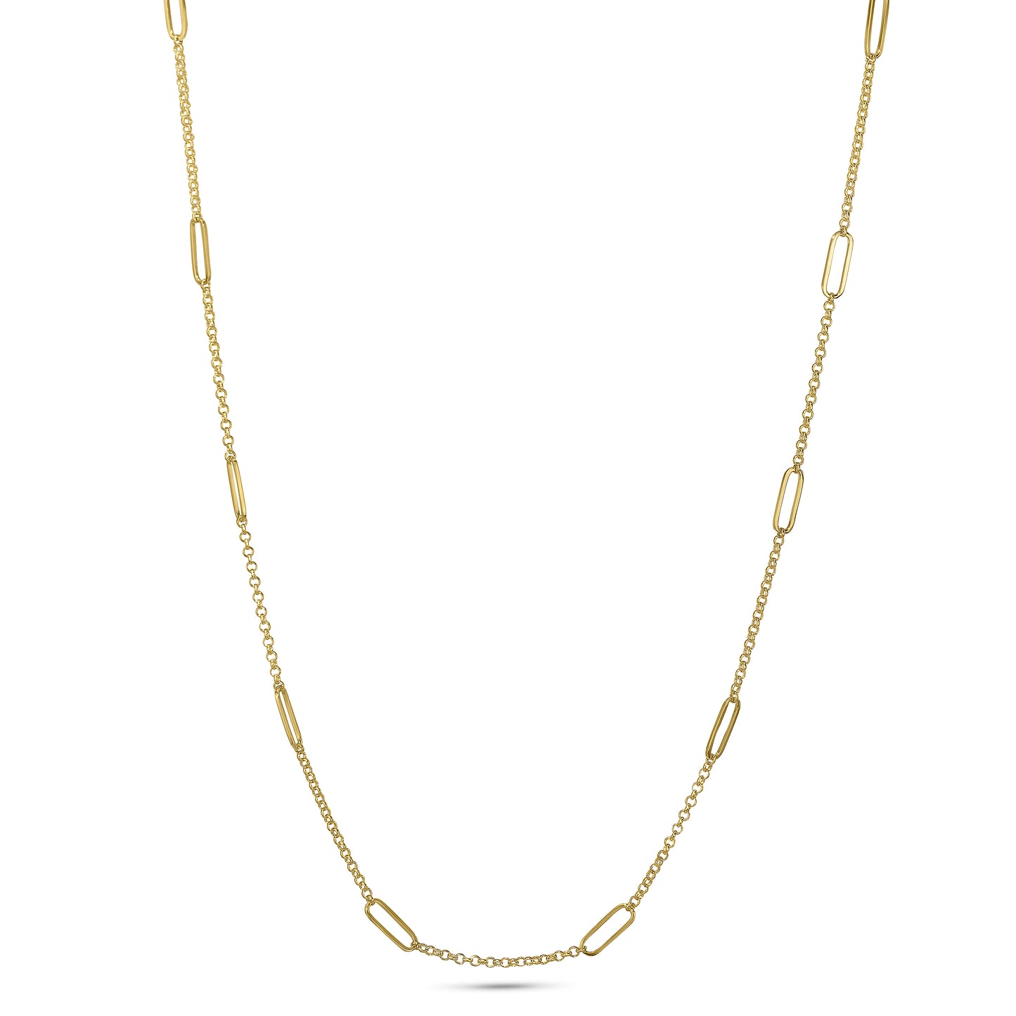 Séchic 14k Rolo Chain Station Adjustable Necklace 18"