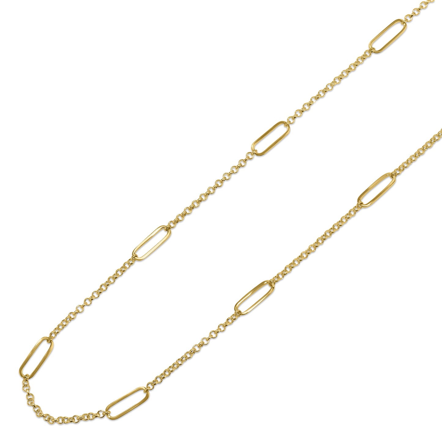 Séchic 14k Rolo Chain Station Adjustable Necklace 18"