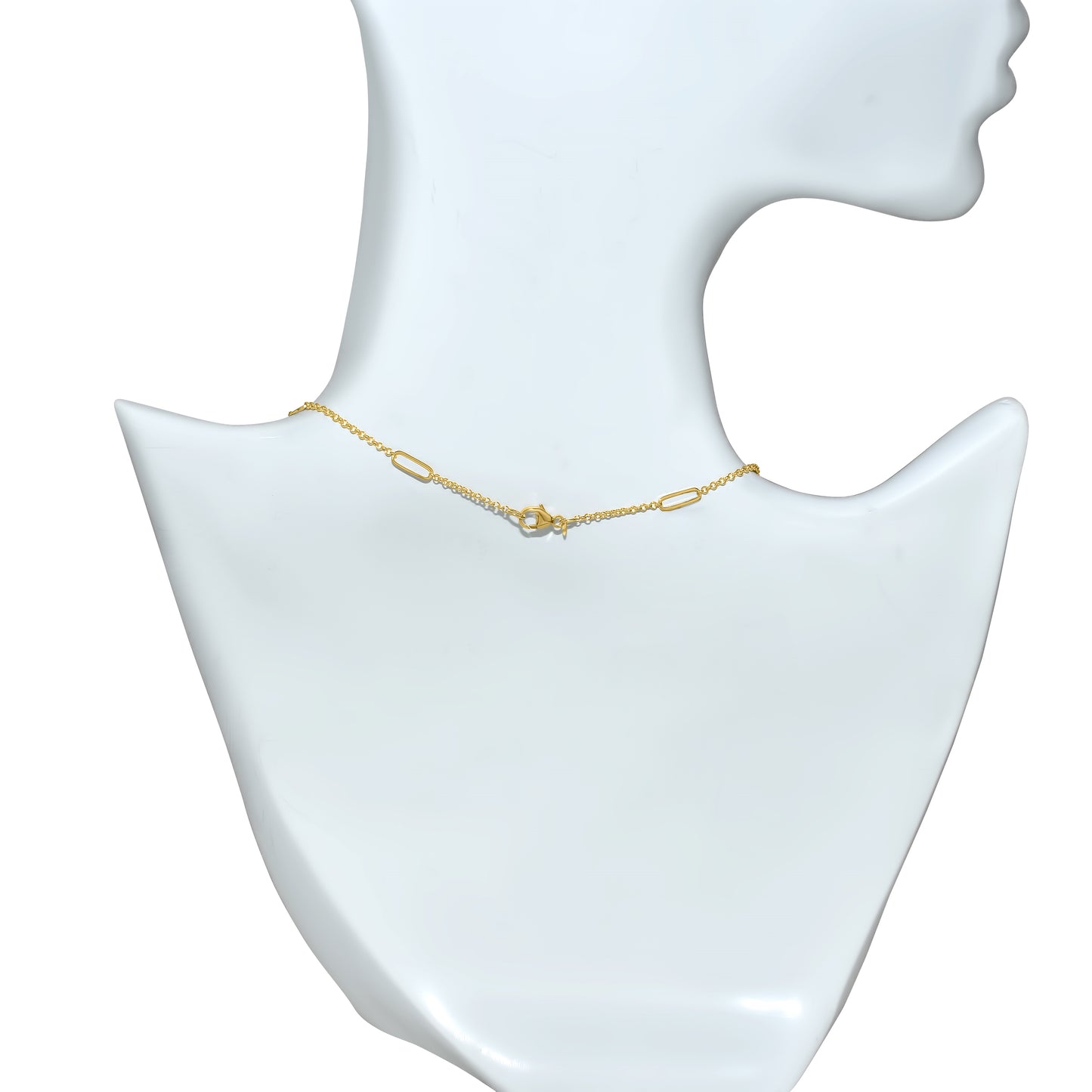 Séchic 14k Rolo Chain Station Adjustable Necklace 18"