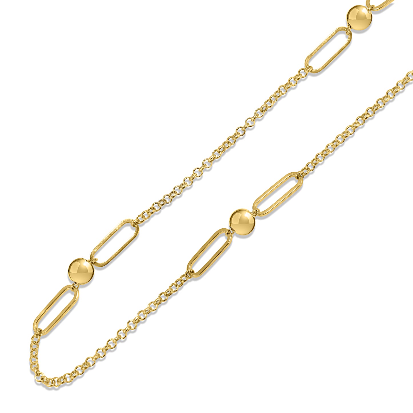Séchic 14k Paperclip 3-Station Anklet