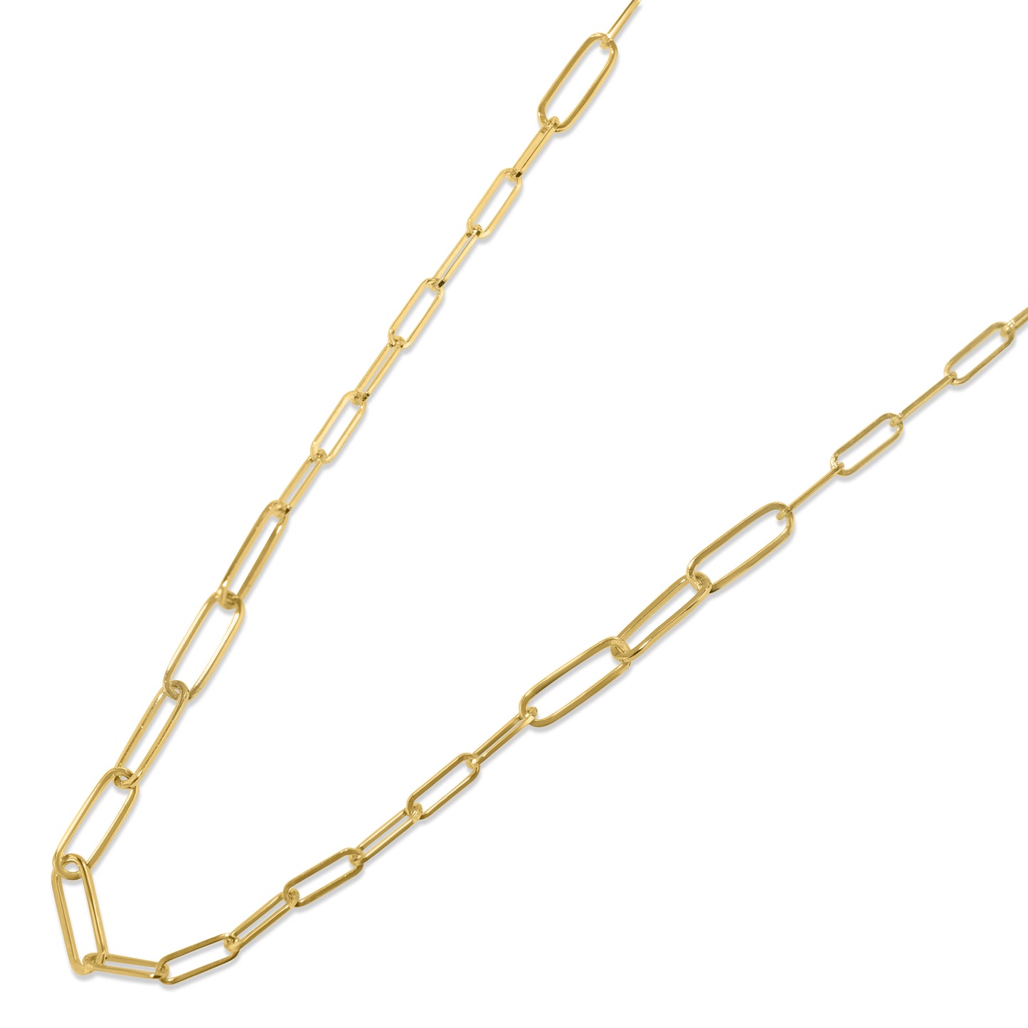 Séchic 14k Mixed Size Paperclip Chain Necklace