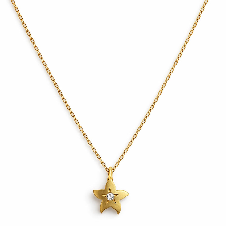 Séchic 14k Star Diamond Pendant Necklace