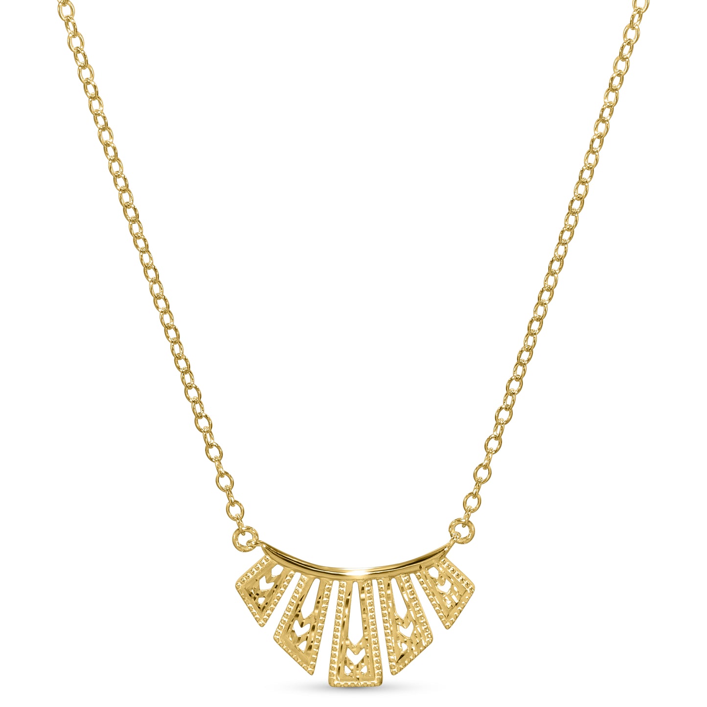Séchic 14k Fan Shape Pendant Necklace