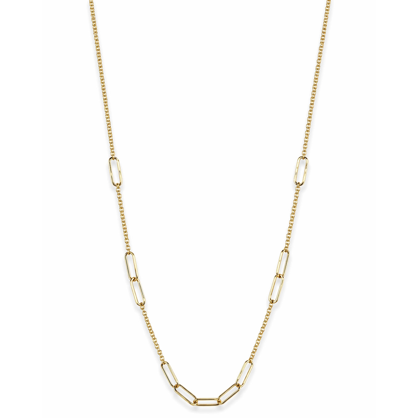 Séchic 14k Paperclip Station Necklace