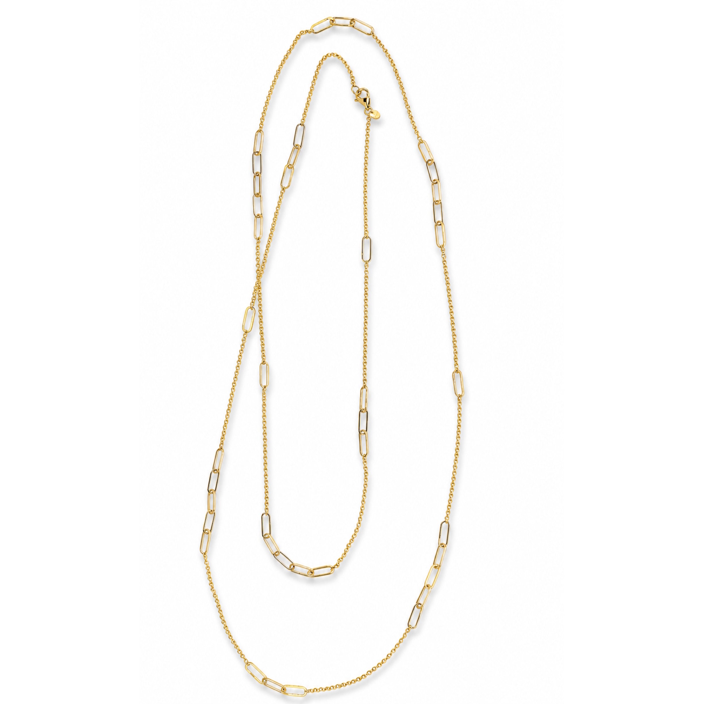 Séchic 14k Paperclip Rolo Chain Station Necklace
