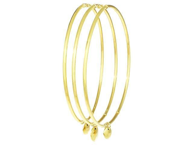 Séchic 14k Disc Charm 3pcs Set Bangle 8-9"