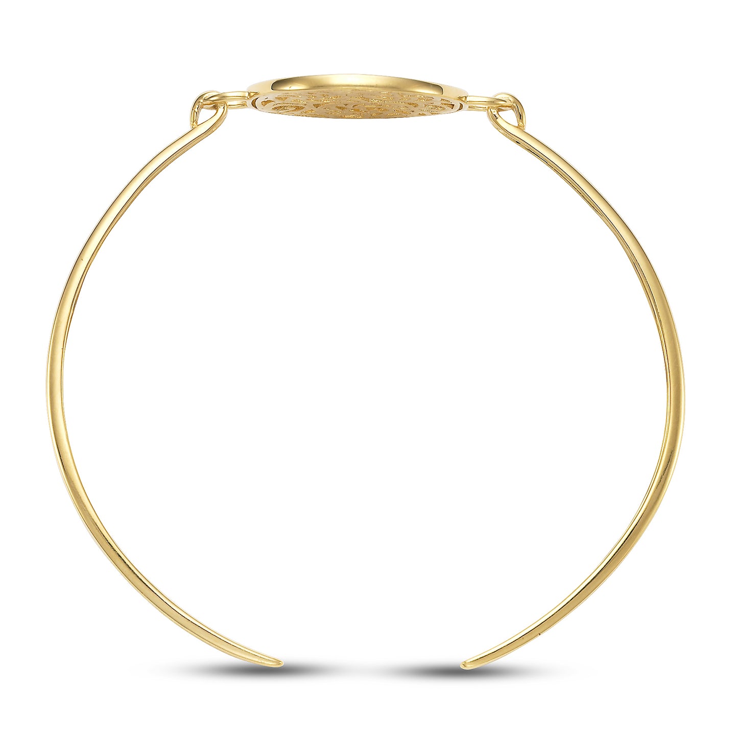 14k Medallion Centered Thin Cuff