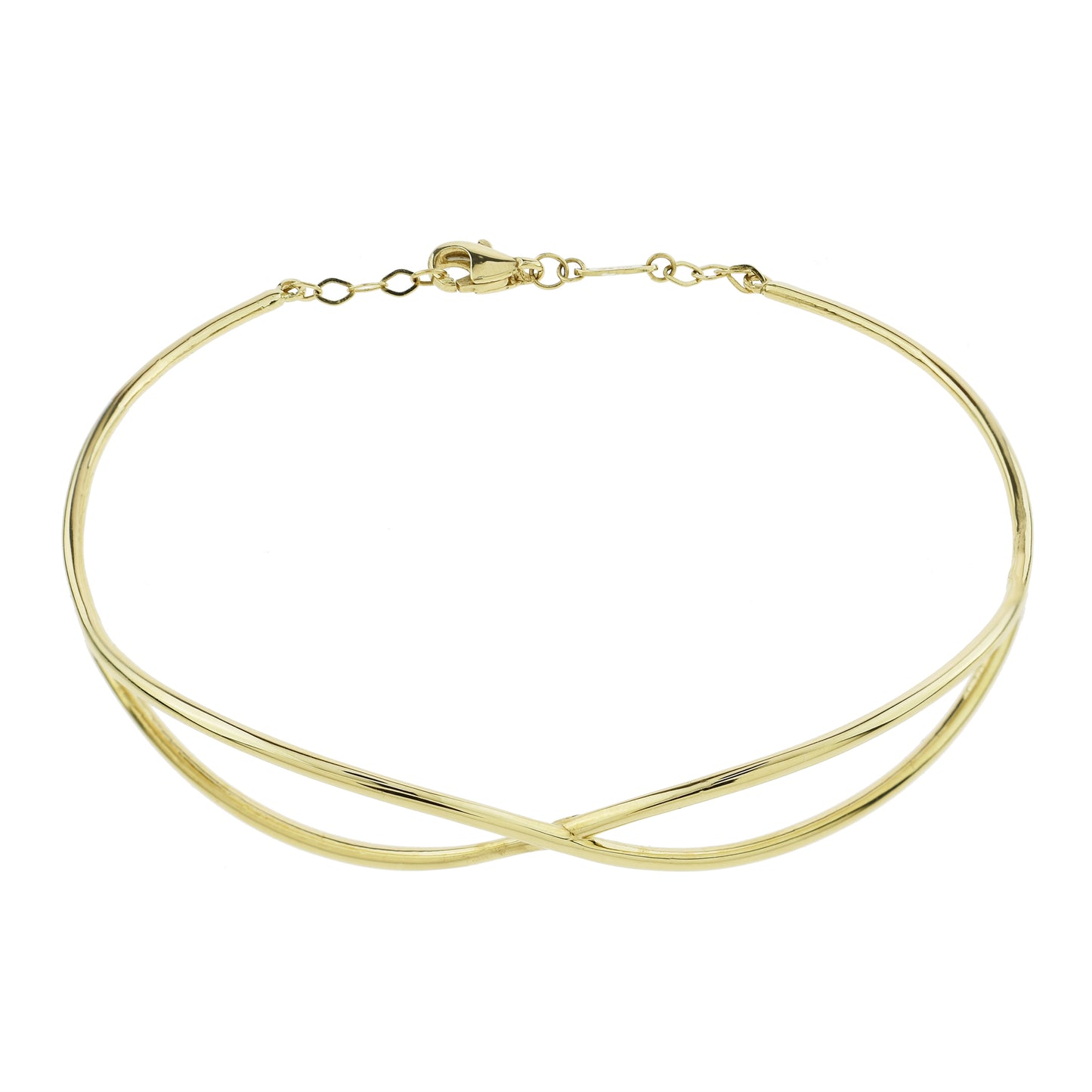 Séchic 14k Wire Intertwined Bangle with Lobster Closure 7.5"