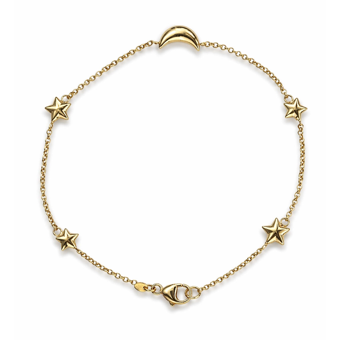 Séchic 14k Star Moon Star Moon Station Bracelet