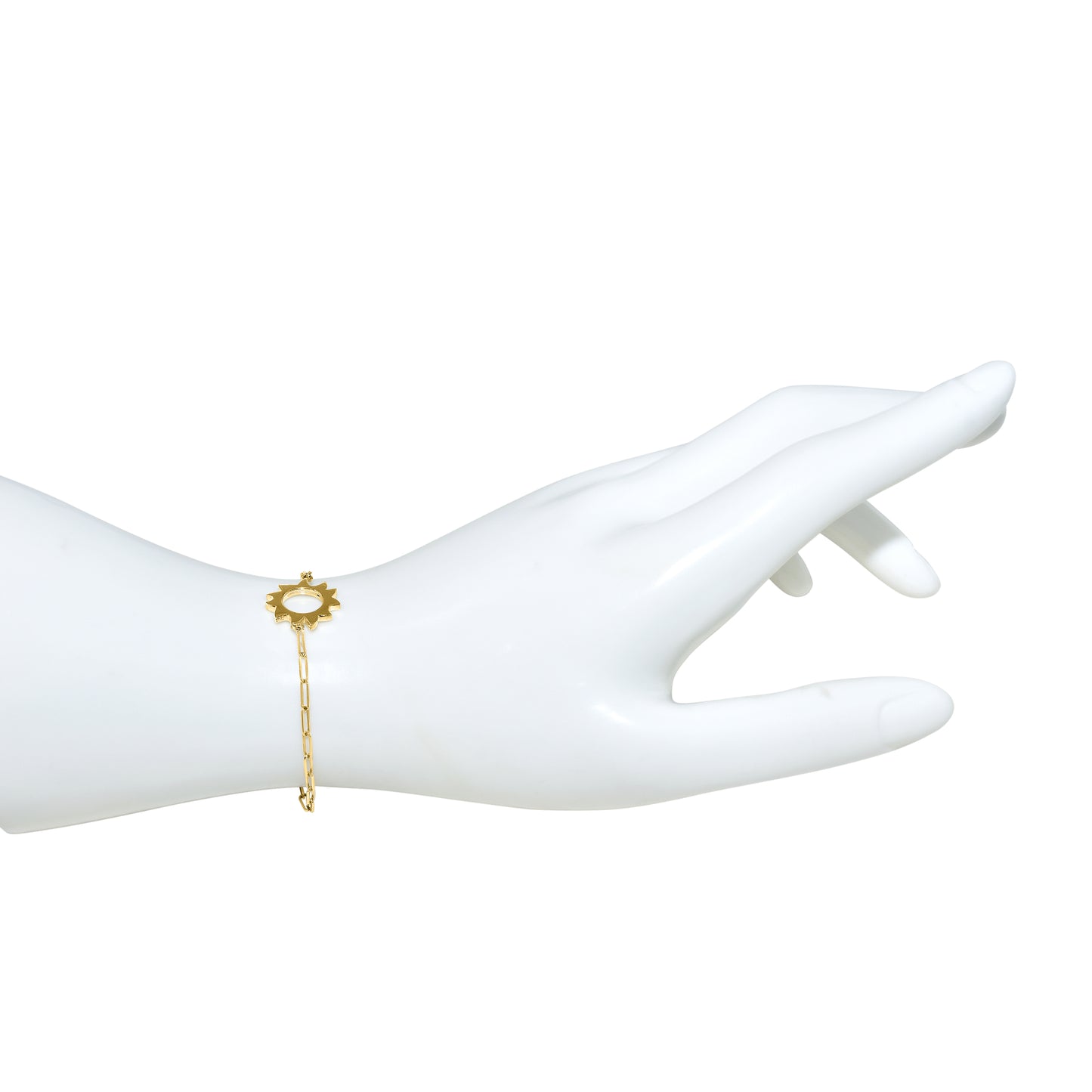Séchic 14k Sun Center Paperclip Adjusted Bracelet