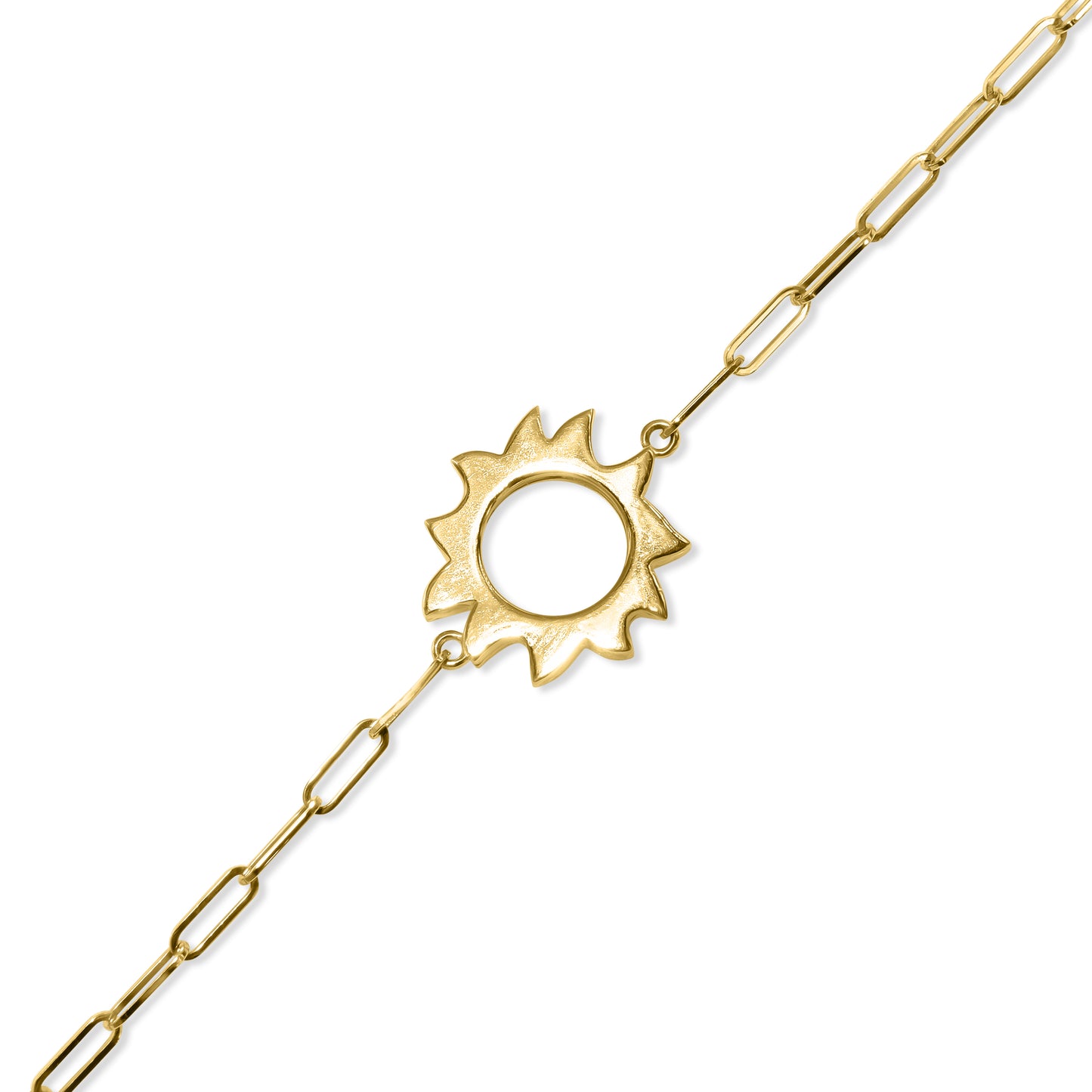 Séchic 14k Sun Center Paperclip Adjusted Bracelet