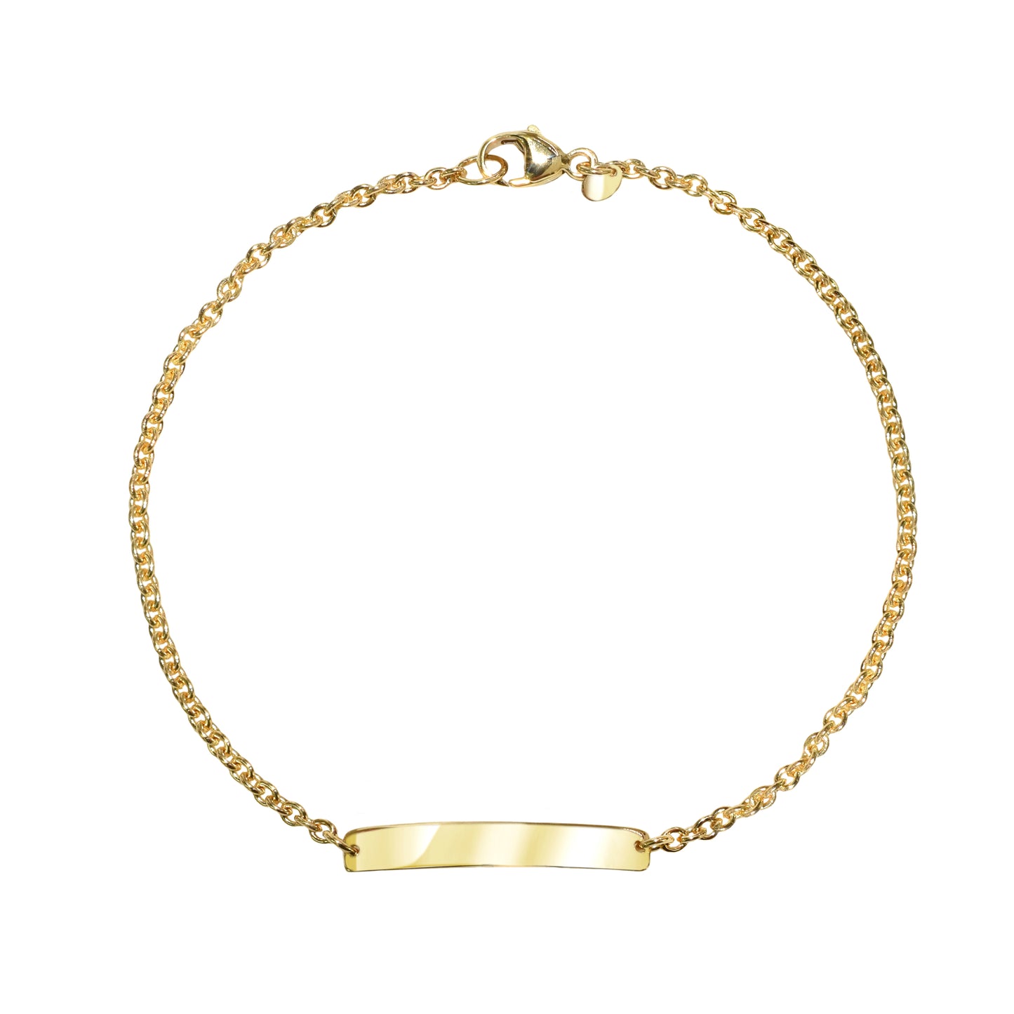 14k ID Bar Cable Chain Bracelet Unisex