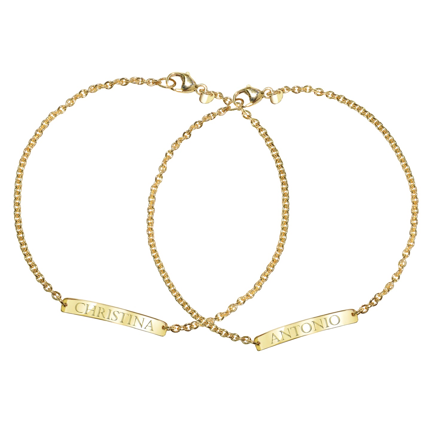 14k ID Bar Cable Chain Bracelet Unisex