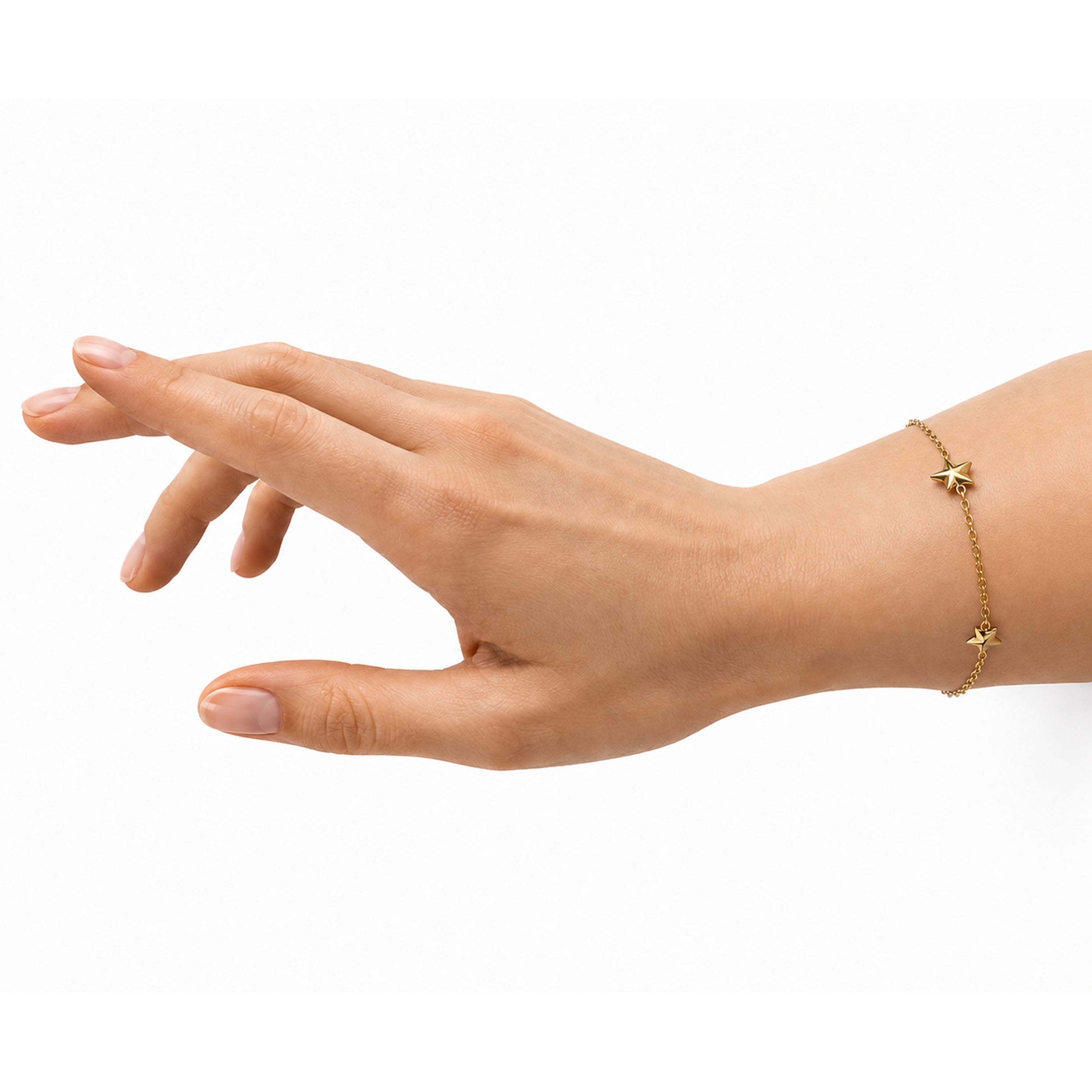 Séchic 14k Gold Star Chain Bracelet