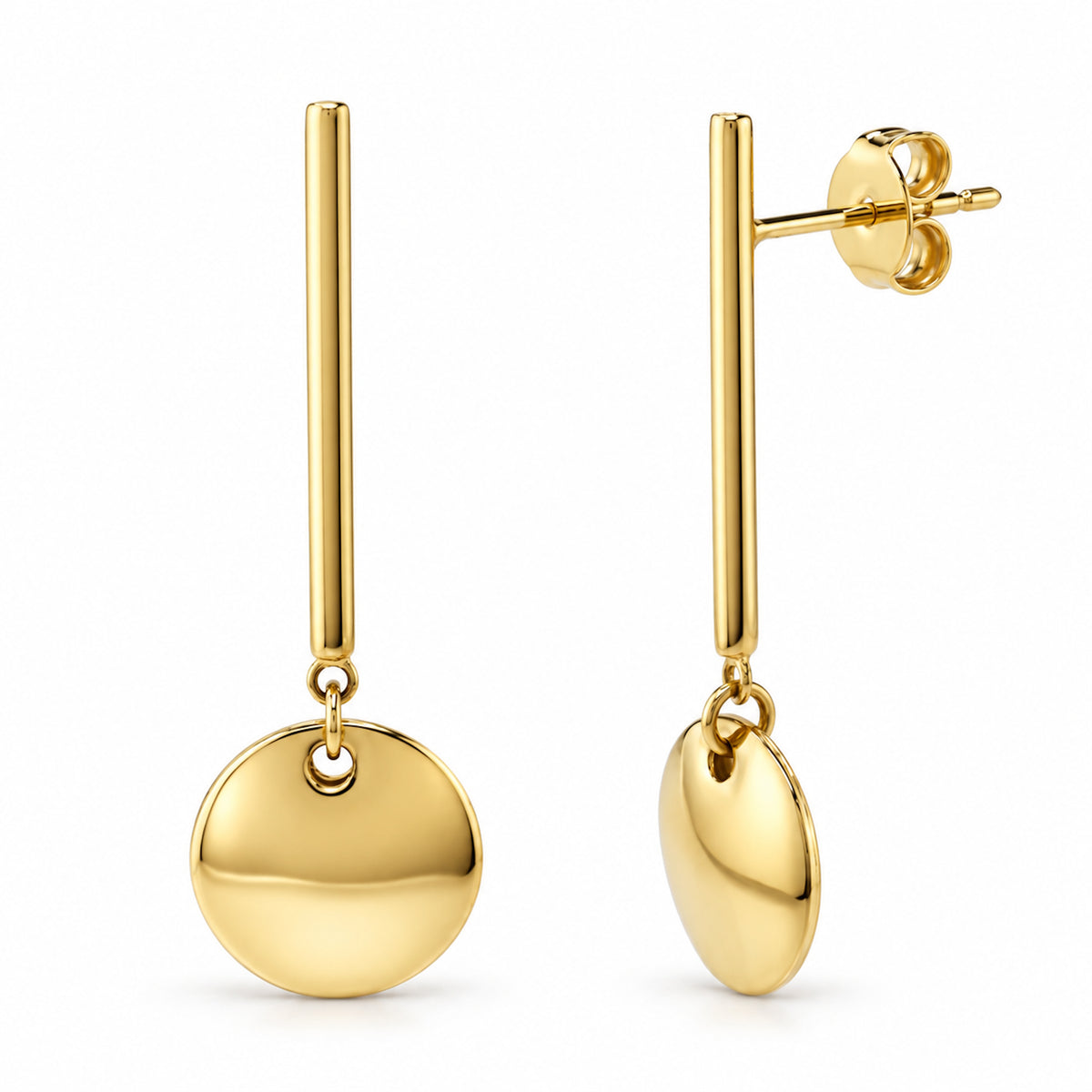 Séchic 14k Stick & Disc Charm Earring