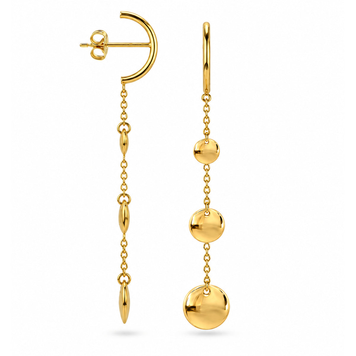 Séchic 14k Disc Liner Drop Earring