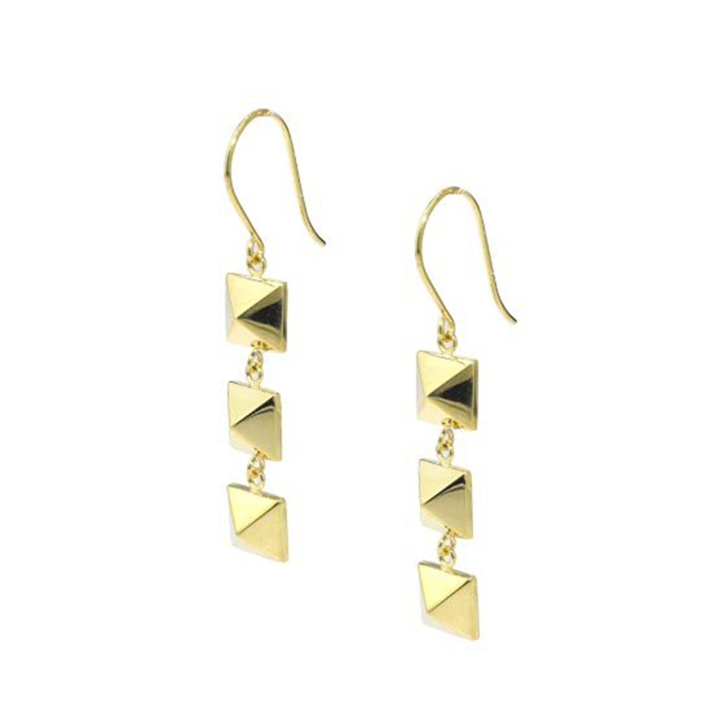 Séchic 14k Pyramids Linear Dangle Hook Earring