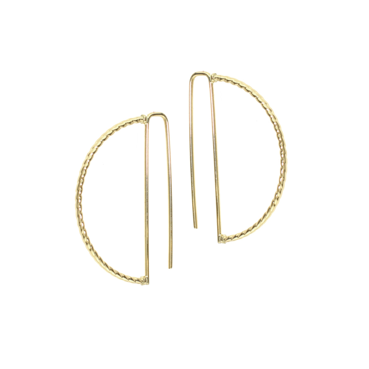 Séchic 14k Wired Nautical Semi Hoop Threading Earrings