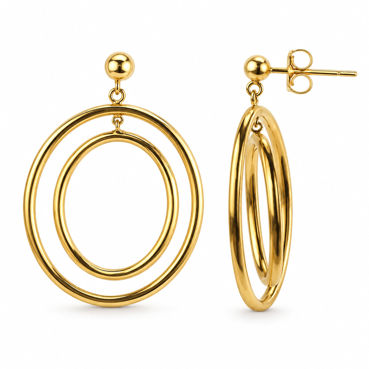 Séchic 14k Open Double Oval Link Post Earring
