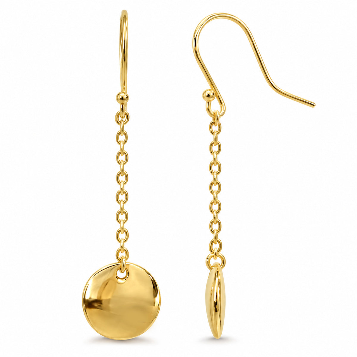 Séchic 14k Coin Drop Hook Earring