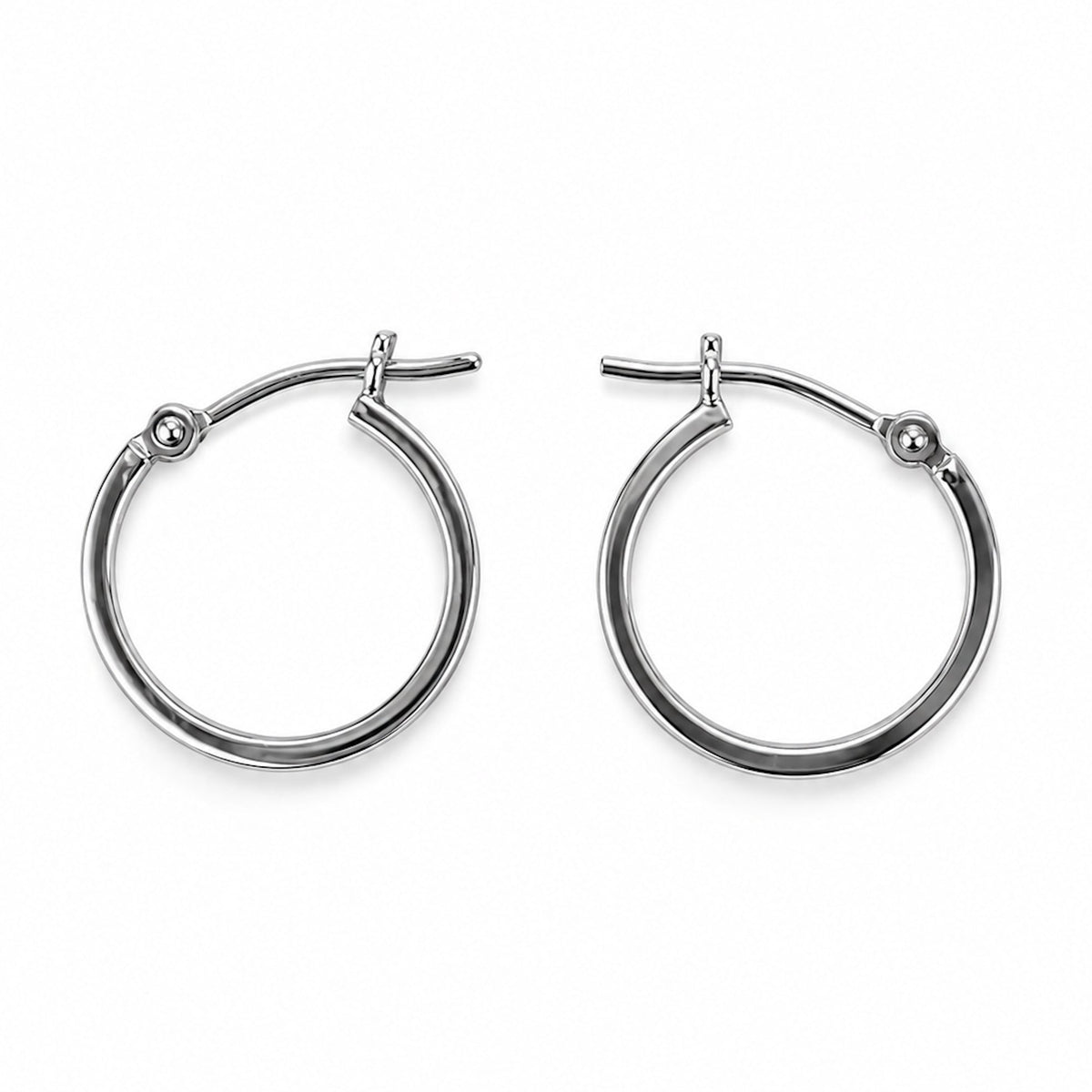 Séchic 14k White Gold Square Tube 16MM Hoop Earring