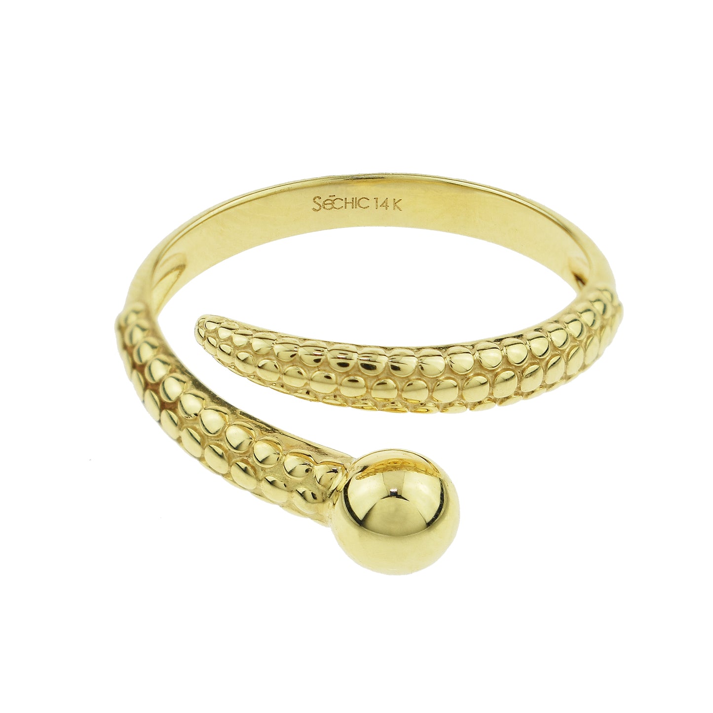 Séchic 14k Globe Spiral Open Ring