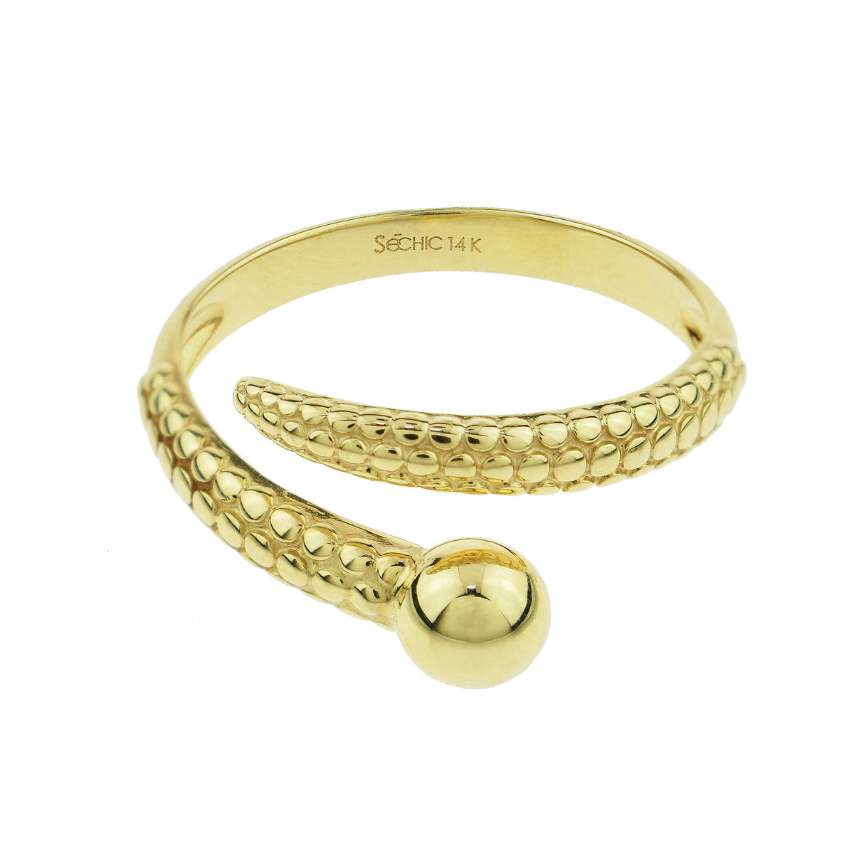 Séchic 14k Globe Spiral Open Ring