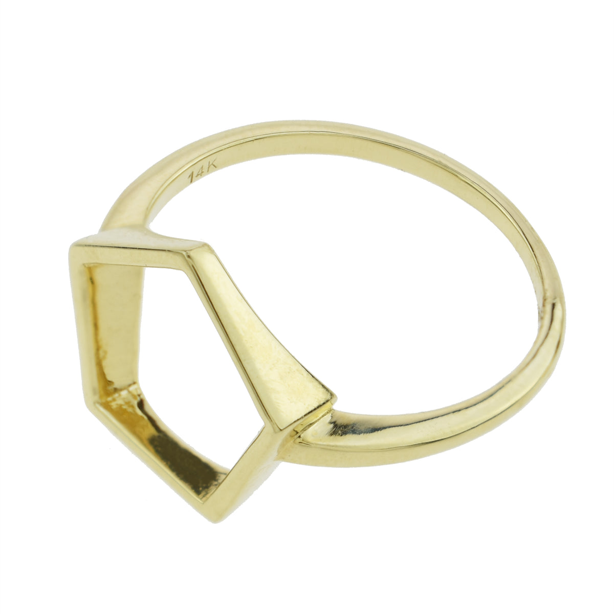 14k Hollow Pentagon Centered Ring 7