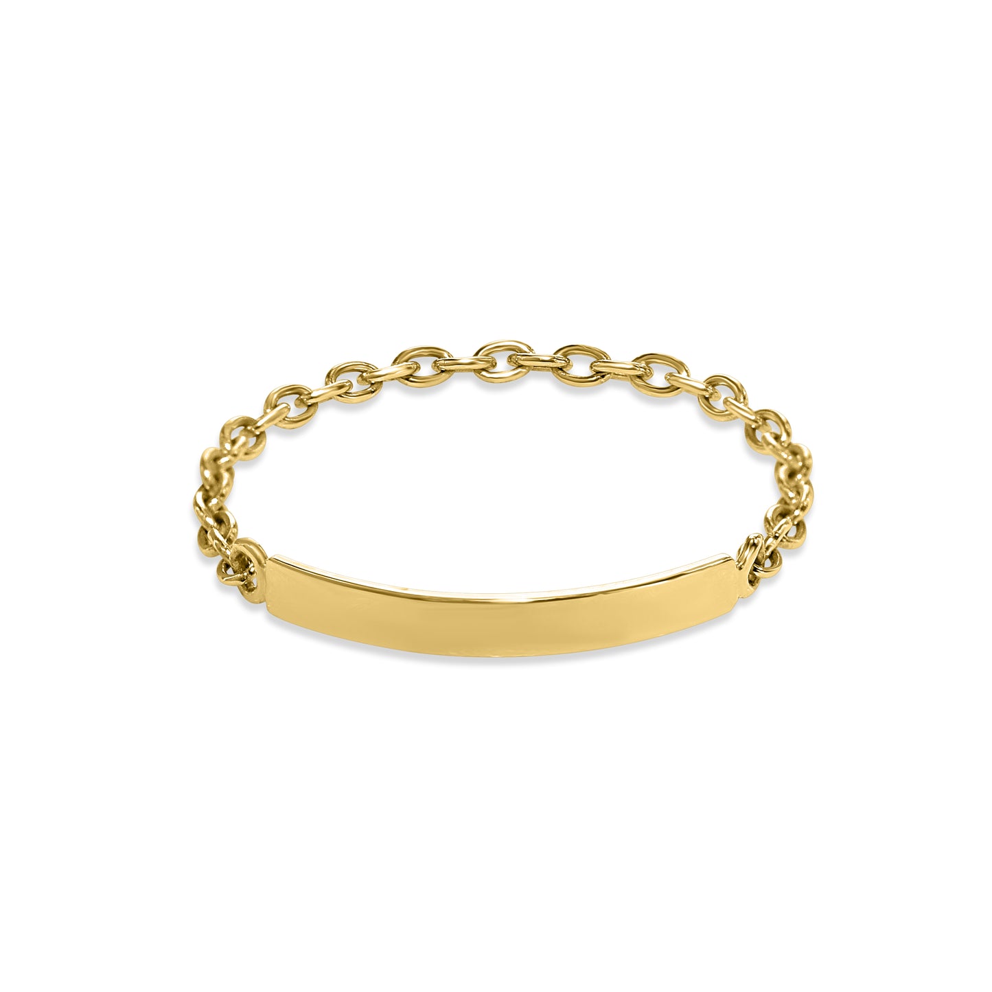 Séchic 14k Curved Bar with Chain Ring