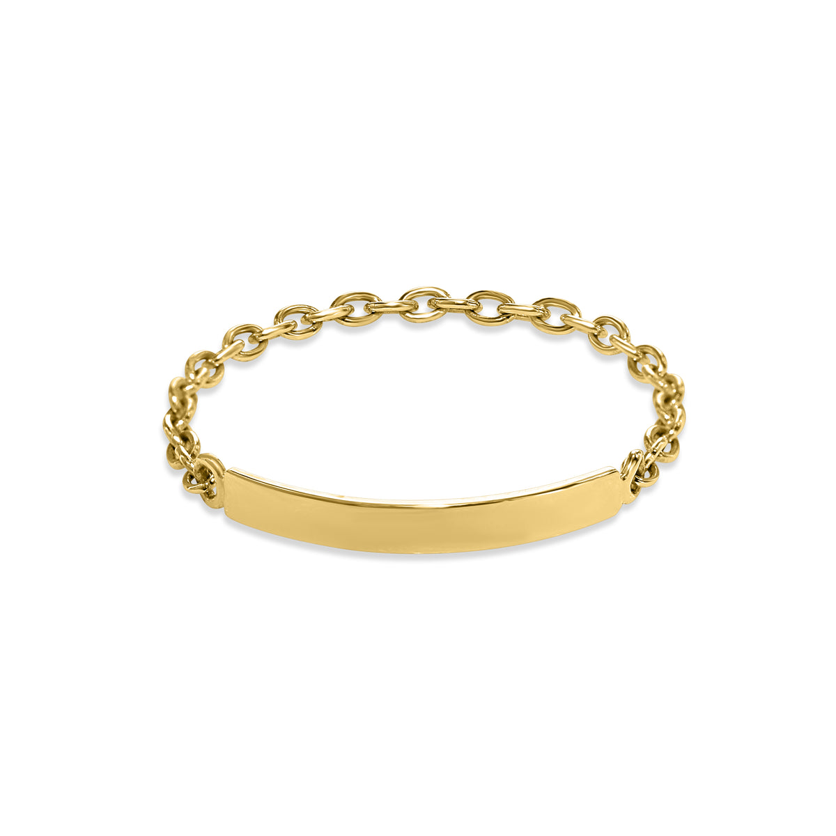 Séchic 14k Curved Tag Chain Ring