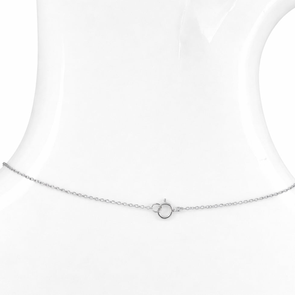 14k White Gold Tahitian Pearl Station Necklace