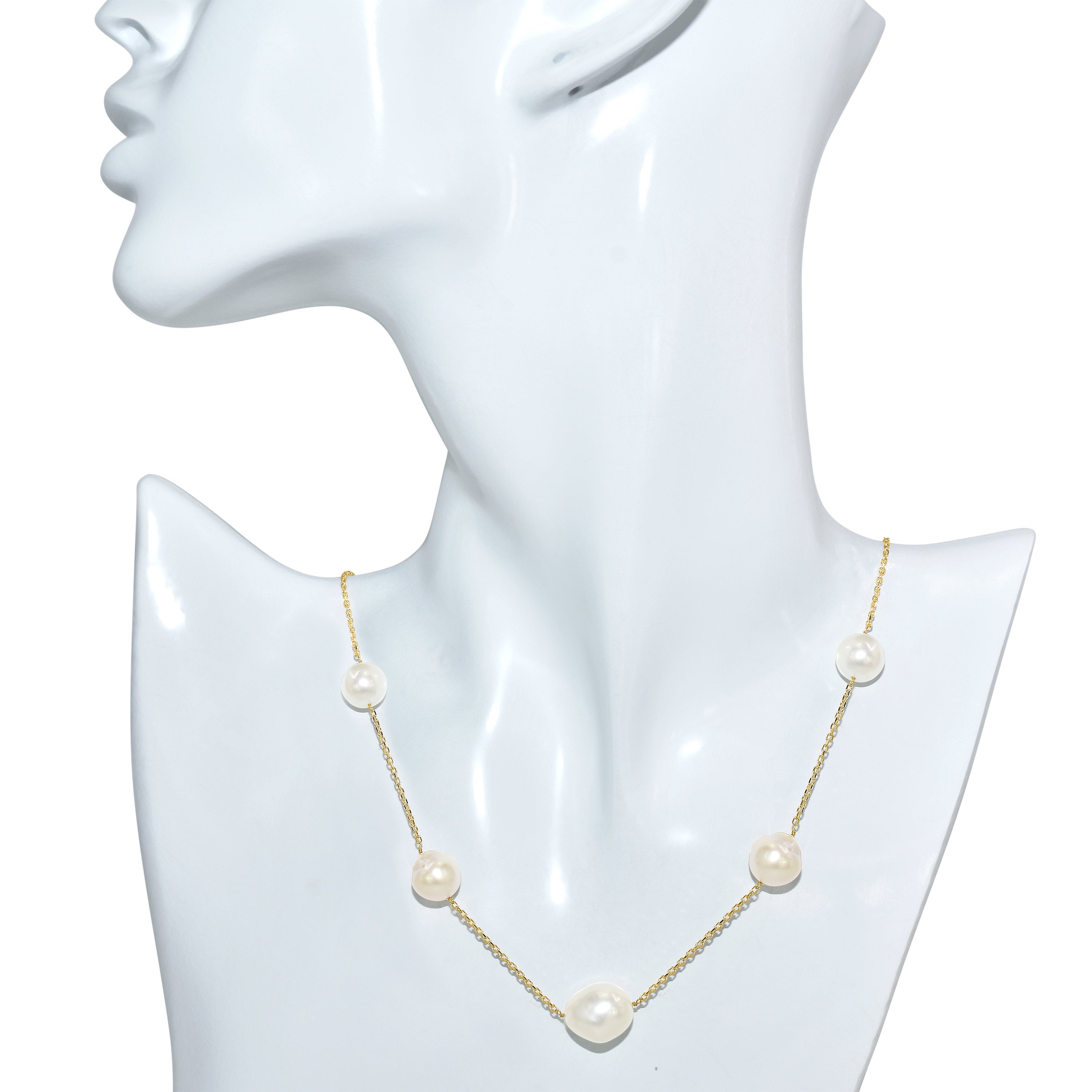 14k Golden South Sea Pearl Gold Chain Necklace 18"