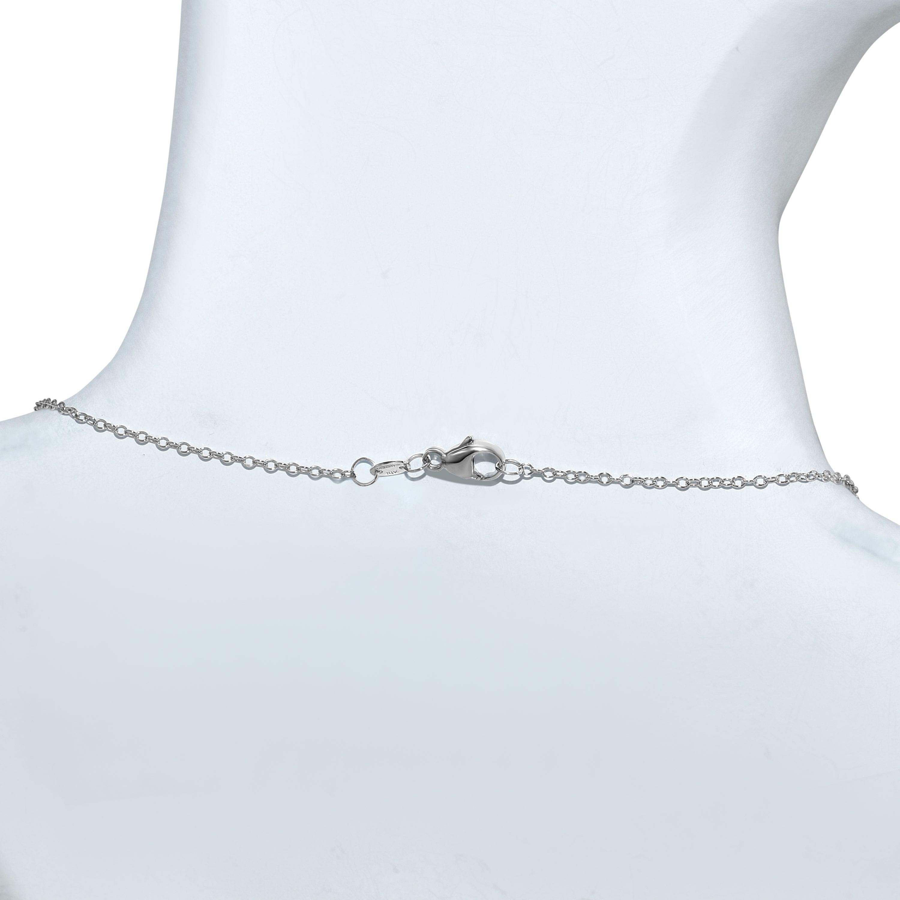 14k White Gold Black Tahitian South Sea Pearl 0.08CT Diamond Necklace