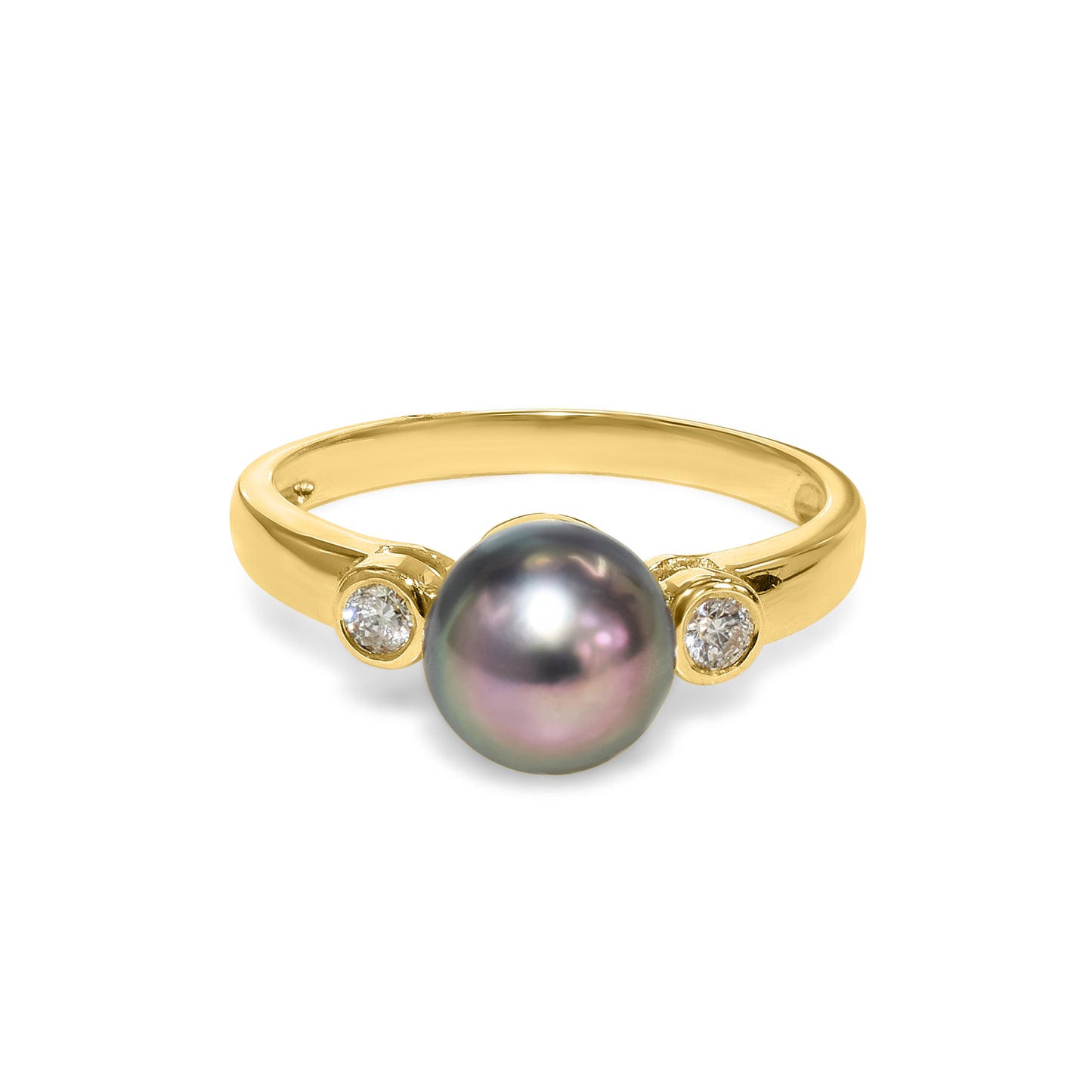 14k Black Cult Pearl Diamond Ring