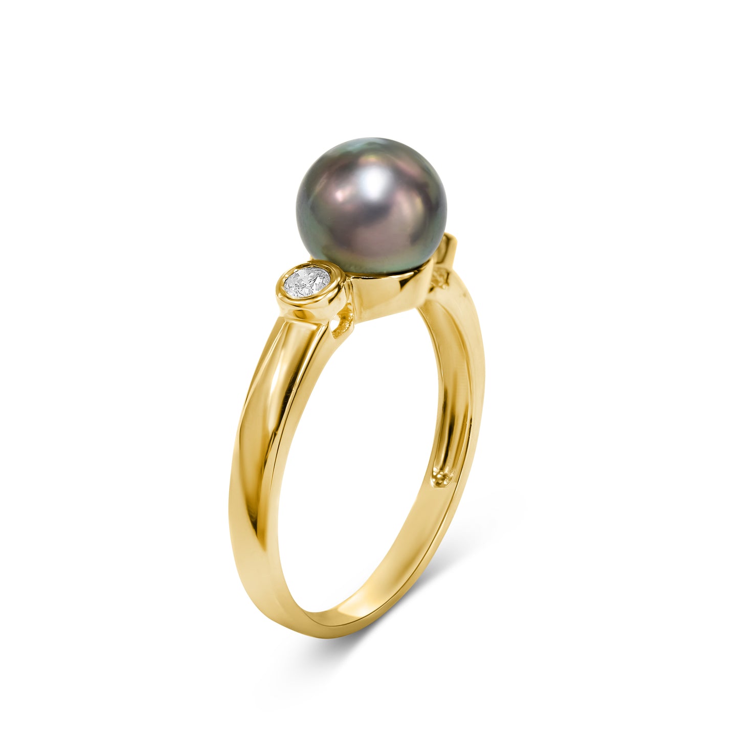 14k Black Cult Pearl Diamond Ring