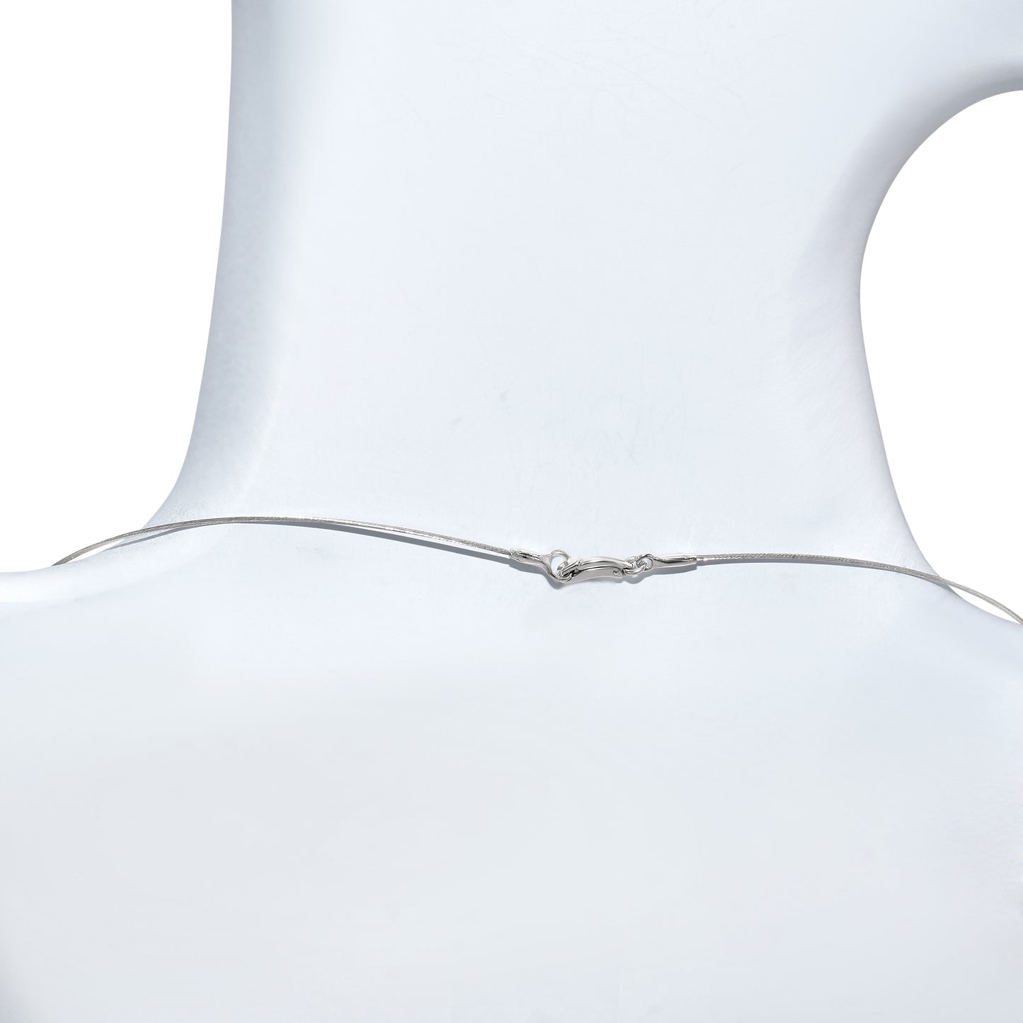 14k White Gold Star Diamond Cable Wire Slider Necklace