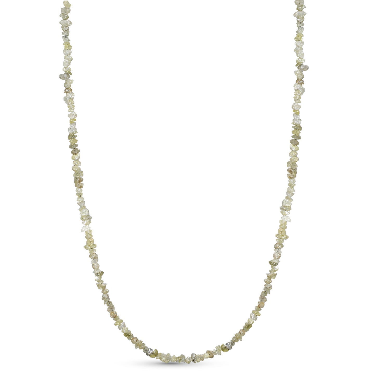 14k Yellow Natural Rough Diamond Necklace for Men or Woman