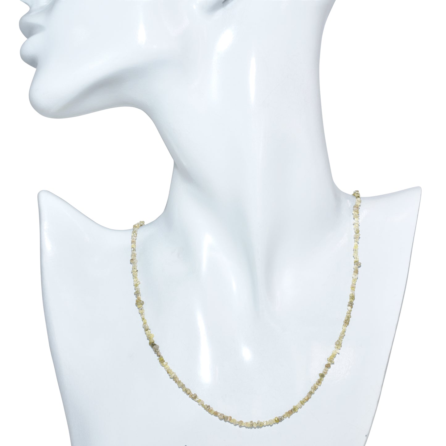 14k Yellow Natural Rough Diamond Necklace for Men or Woman