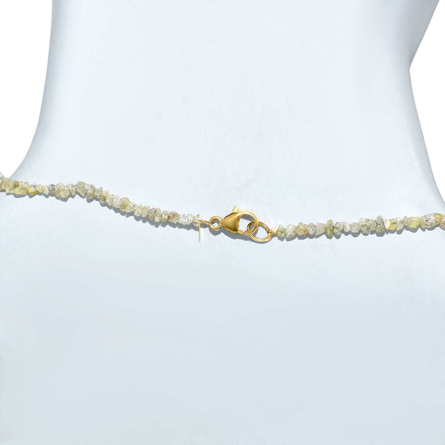 14k Yellow Natural Rough Diamond Necklace for Men or Woman
