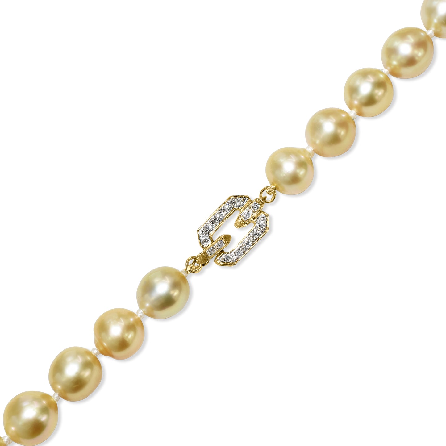 14k Champagne South Sea Pearl Necklace with Diamond clasp