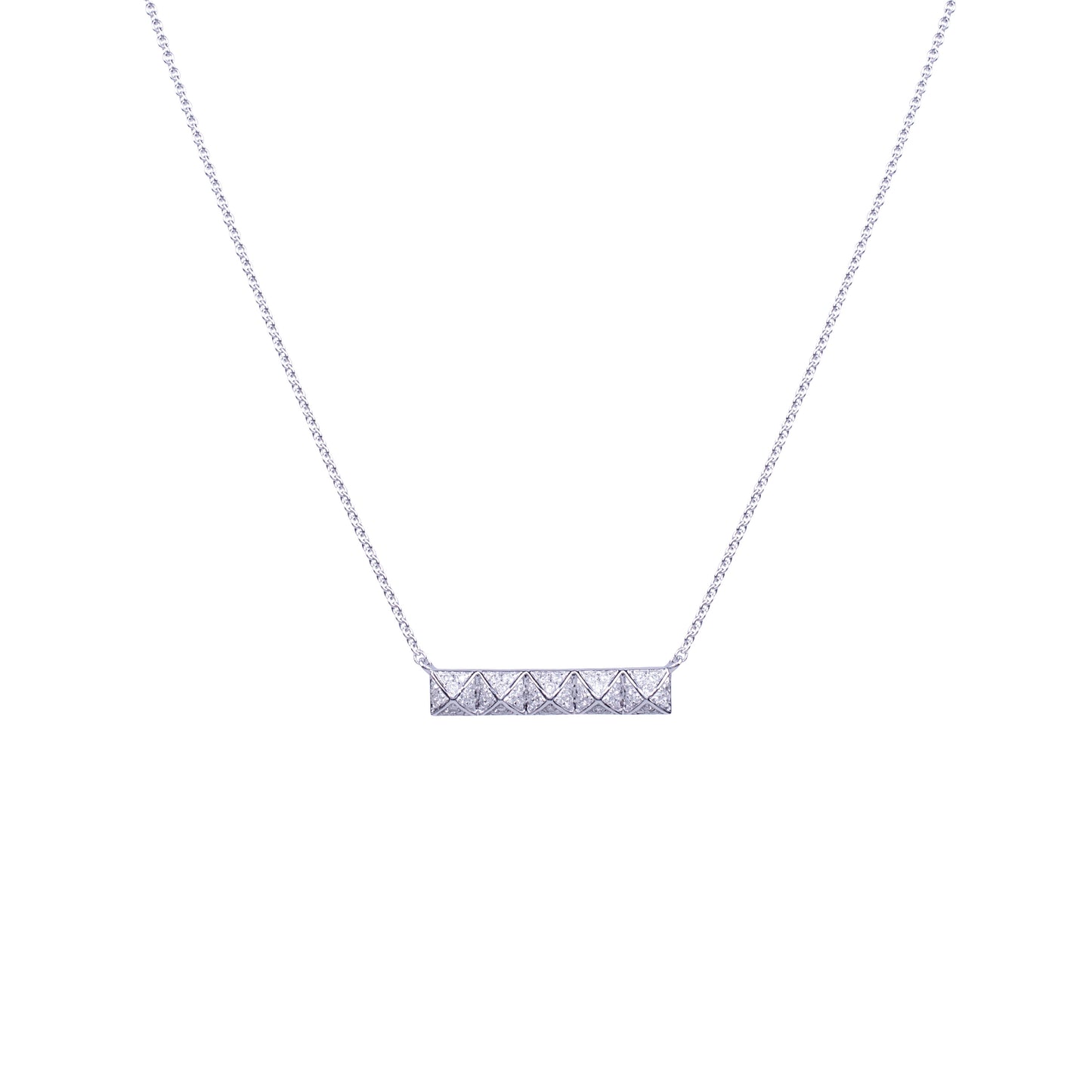 Andy Götz 14k White Gold Diamond Pyramid Euclid Necklace