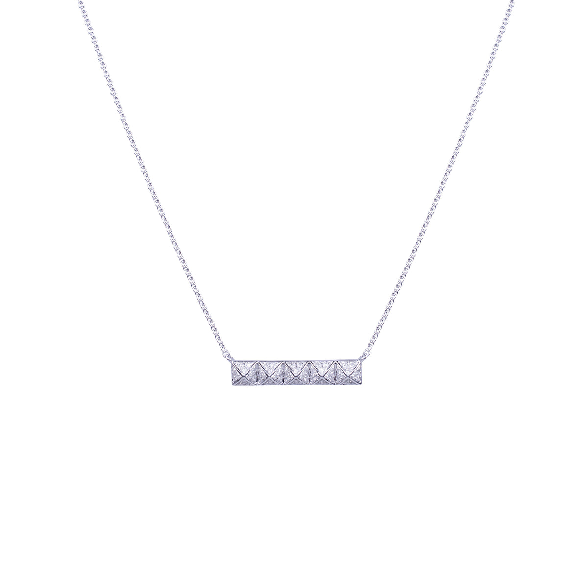 Andy Götz 14k White Gold Diamond Pyramid Euclid Necklace