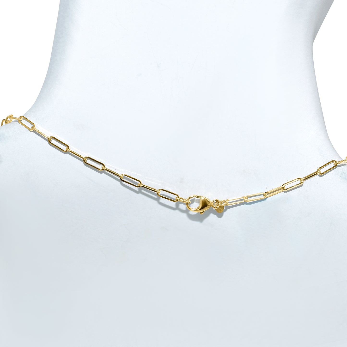14k Yellow/White Gold Leo Zodiac Diamond Pendant Paperclip Necklace