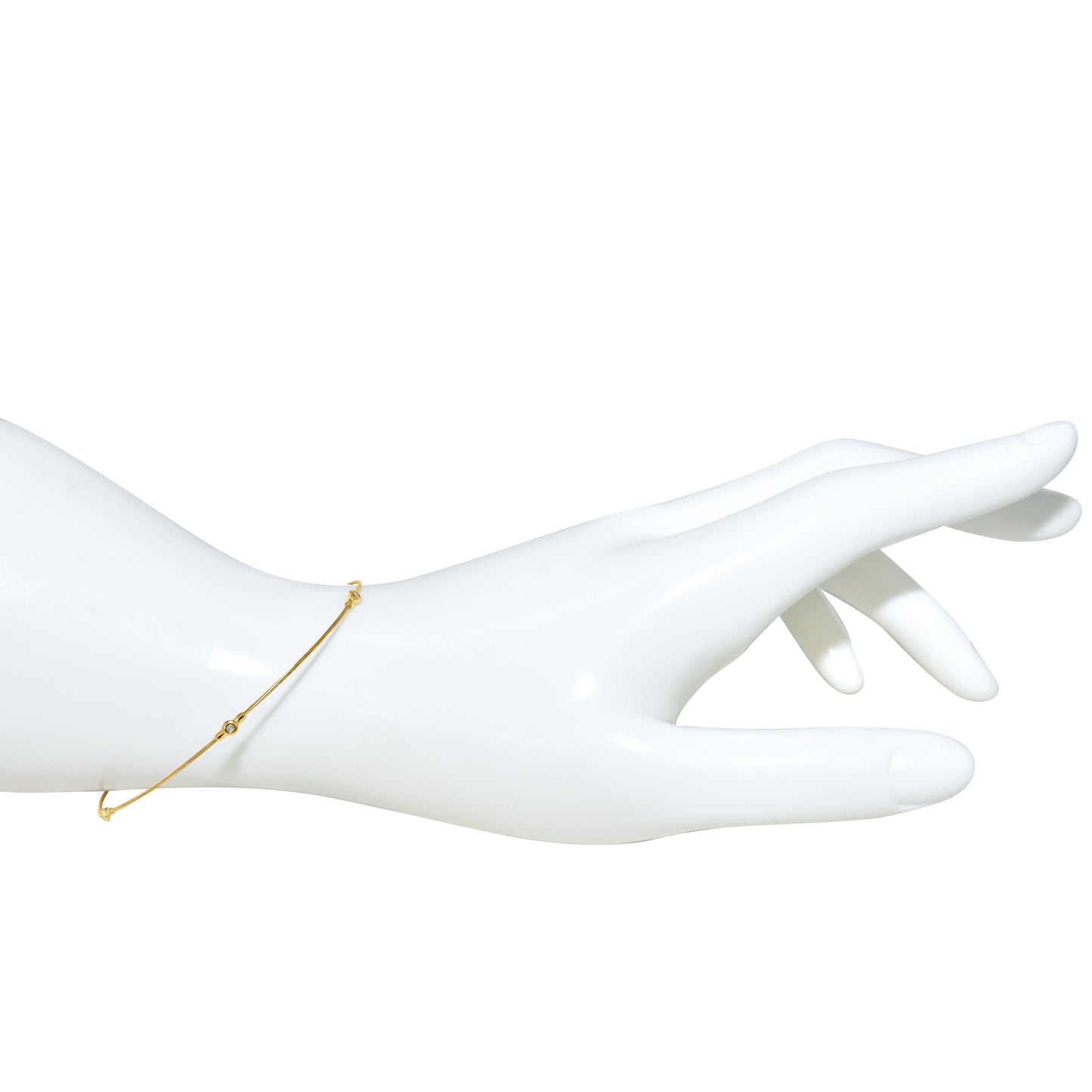 14k Diamond Station on Cable Wire Bracelet