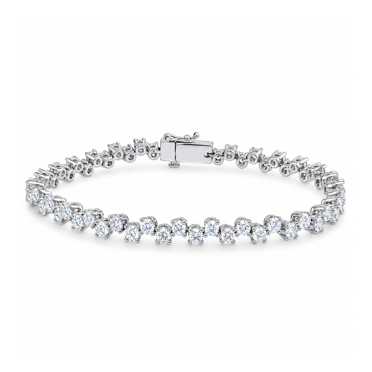Andy Götz 18k White Stacked Diamond Tennis Bracelet