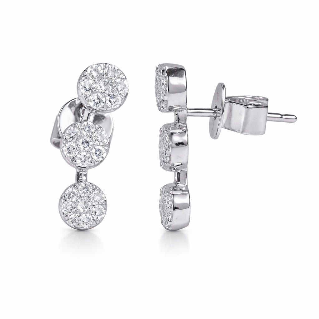 14k White Gold Diamond 0.48CT Post Earring
