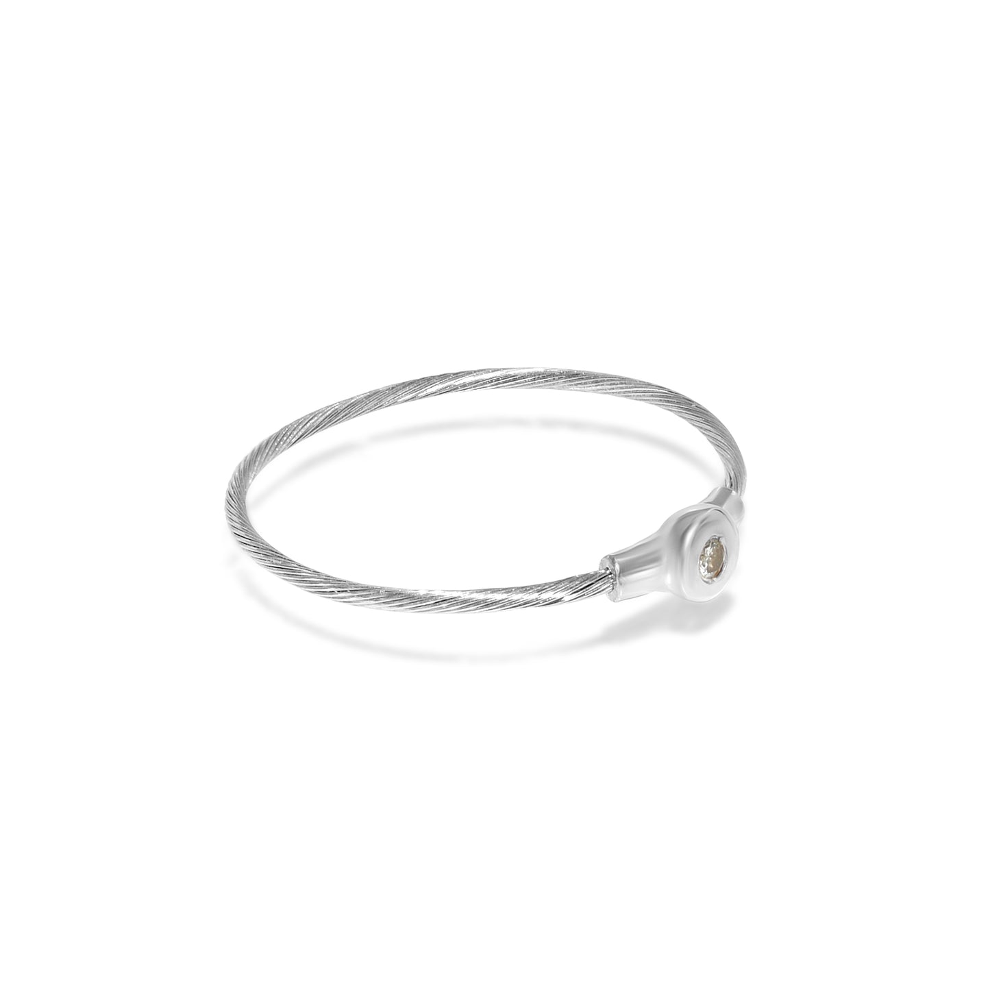 14k Diamond Cable Ring