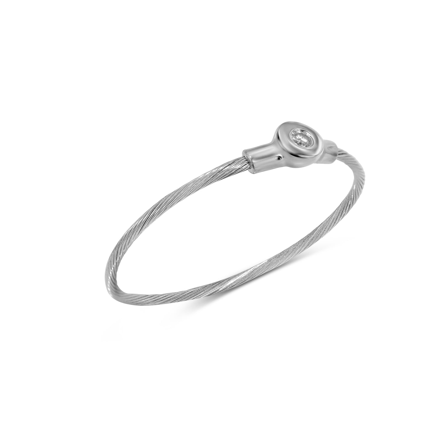 14k Diamond Cable Ring