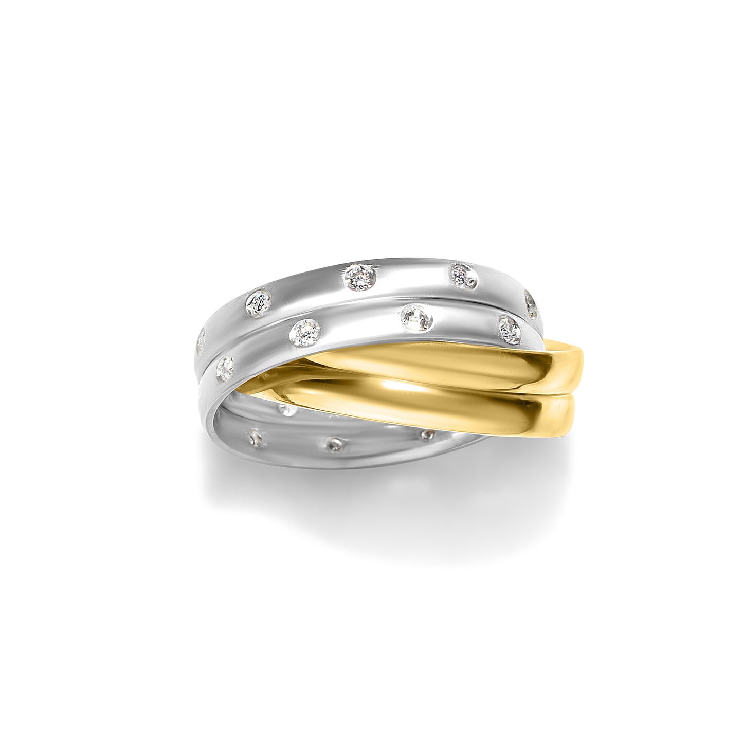 18k White Gold Yellow Gold Diamond Etoile Ring Set